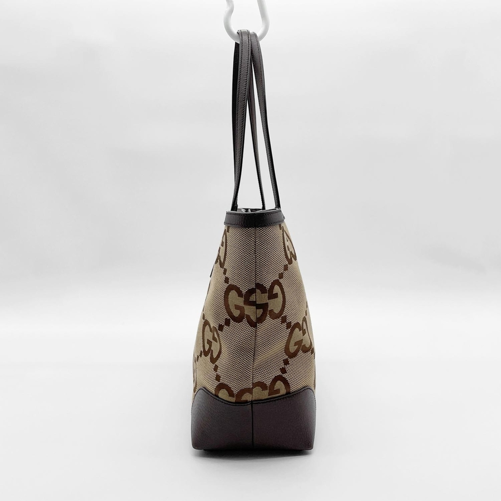 GUCCI Sherry Tote Bag, Canvas and Leather, Brown, Women's - Picture 3 of 10